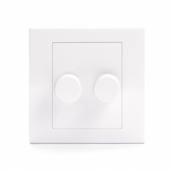 Simplicity Intelligent LED Dimmer Switch 2 Gang 2 Way White
